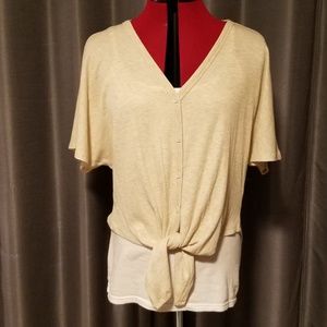 Emory Park Textured Knit Tie-Front Shirt